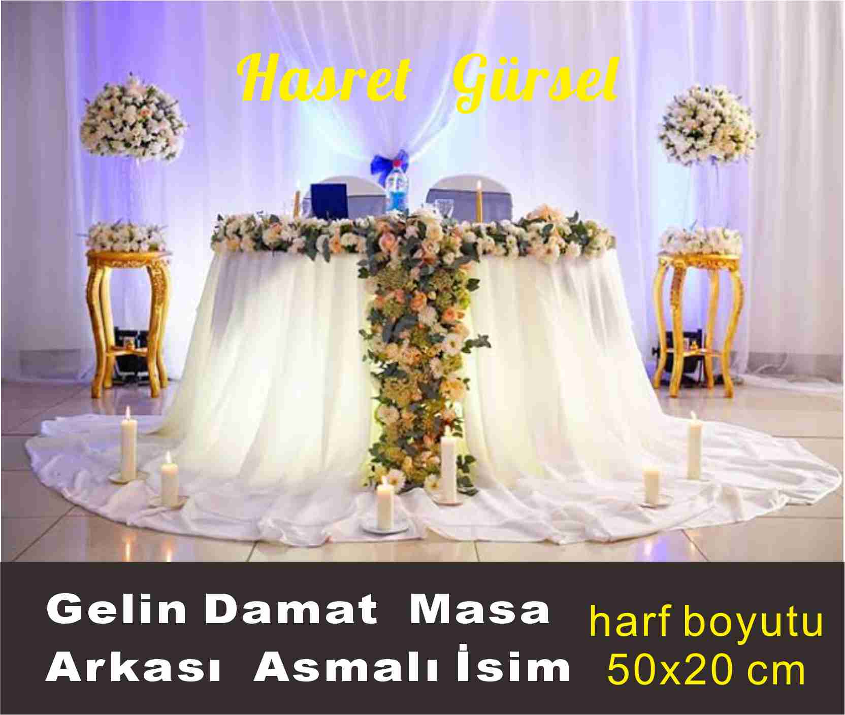 Masa Arkasına Aynalı Pleksi Lazer Harf Kesim 50x20 Cm Boyut - Görsel 2